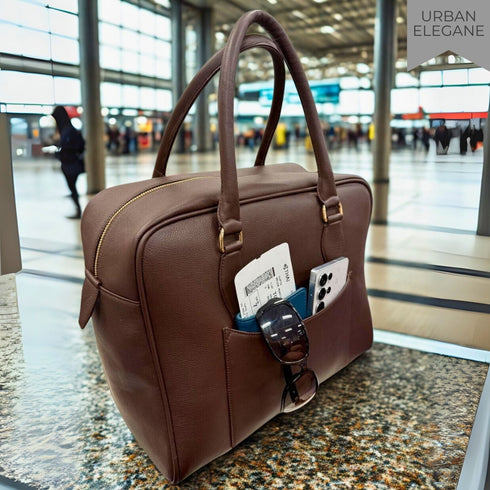 Vamika 90 Feet Genuine Leather Brown Tote Bag